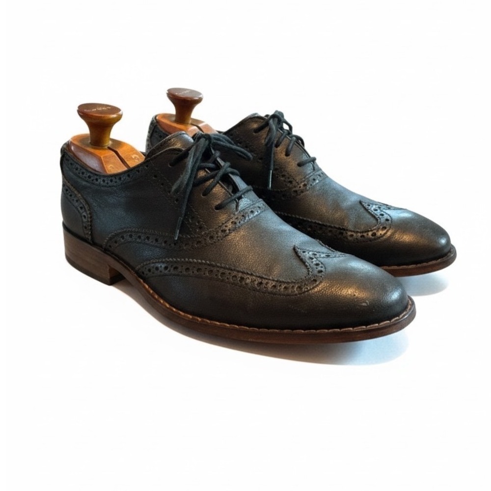 Cole Haan Wingtip Oxford 9M Black Nike Air C10028 Leather Brogue Dark Academia